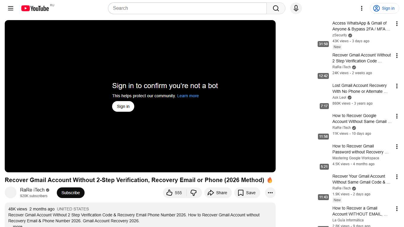 Recover Gmail Account Without 2-Step Verification, Recovery Email or Phone (2026 Method) 🔥 - YouTube